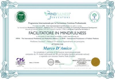 Certificato Mindfulness Educators - Marco D'Amico